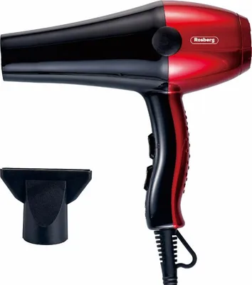 Obrázok produktu pre Fén na vlasy Rosberg R51100S, 2000 W, 3 nastavenia teploty, 2 rýchlosti, DC motor, Čierna/červená