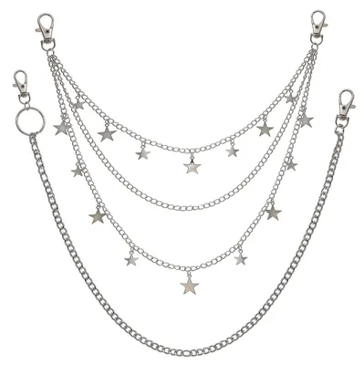 Produktbild von CCAIPU 2 Stück Kettengürtel Damen Silber, Kettengürtel Taillenkette Verstellbare