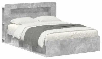 Produktbild von Bettgestell mit Stauraum Betongrau 140 x 200 cm Holzwerkstoff