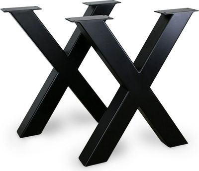modernLOFTart XPm, Bankbeine Bankkufen Tischbeine Tischgestell Tischkufen Couchtischkufen Stahl Metall Schwarz Industrial Tisch Bank Sitzbank Couchtisch Kufen 46x42cm Schwarz