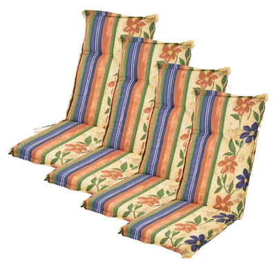 Image de 4x coussin d'assise pour chaises de jardin à haut dossier Coussin d'assise pour fauteuil