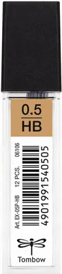 Produktbild von Tombow Feinminen-Bleistiftminen schwarz HB 0,5 mm, 12 St.
