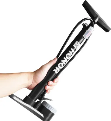 Produktbild von Fahrrad-Standpumpe 160PSI Fahrrad-Luftpumpe mit Manometer Presta & Schrader-Ventile Reifenschlauch-Inflator mit Multifunktions-Kugelnadel Fahrrad-Reifenpumpe Radfahren Air Inflator
