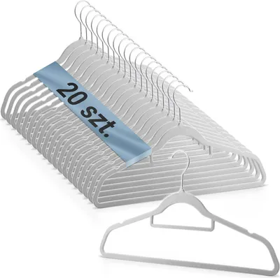 Produktbild von Massido MS-859 Kleiderbügel aus Velours, 20 Stück, dunkelgrau