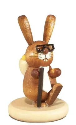 Produktbild von Osterdekoration Osterhäsin mit Herz natur BxHxT 3,2x5x3,2cm NEU