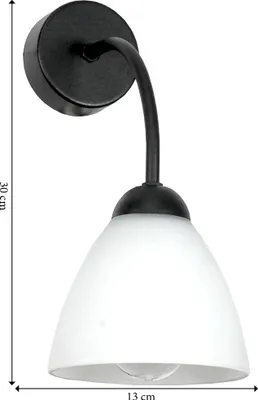 Obrázek produktu pro Moderní skleněná nástěnná lampa, černobílá, 30 cm