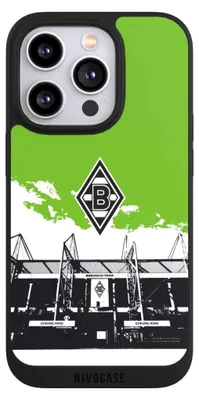 Produktbild von NIVOCASE Handyhülle für Apple iPhone 14 Pro  Hülle NIVOpure Case Schwarz Borussia Mönchengladbach Fanartikel Stadion