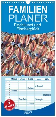 Produktbild von Familienplaner 2027 - Fischkunst und Fischerglück mit 5 Spalten (Wandkalender, 21 x 45 cm) CALVENDO
