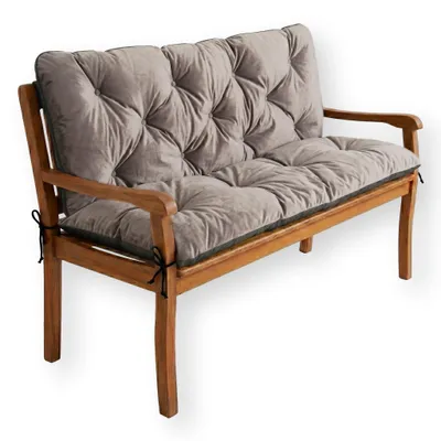 Immagine prodotto di Tessuto imbottito per panchina da giardino e sedia a dondolo con schienale, realizzato in similvelluto, con lacci di fissaggio, dimensioni 150x60x50 cm, colore marrone