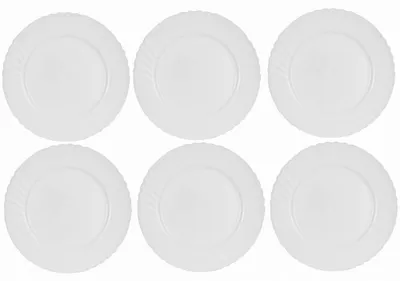 Produktbild von Epewex Flache Speiseteller 25 cm Weiß Glas 6 Stück