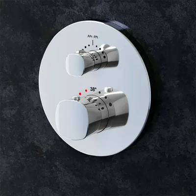 Produktbild von Thermostat-Unterputzmischer für Wannen und Dusche, Brause- und Duschsysteme - Unterputzmischer mit Thermostat und 1 Absperrventil, Wandmontage Unterputz Wannen- Duscharmatur aus Messing AM.PM, Chrom