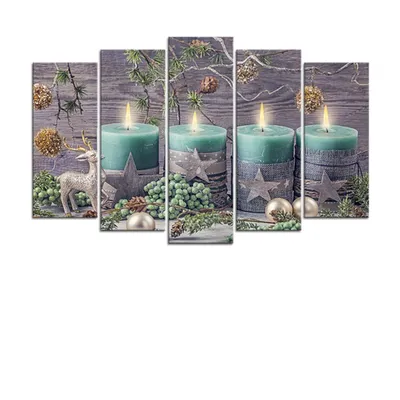 Produktbild von Weihnachten 5D Diamond Painting Full Set - Kerzen Design mit Diamant Painting Zubehör, Perfekt für DIY Wanddekorationen im Zuhause