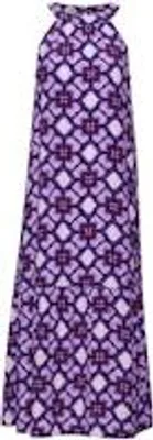 Produktbild von Street One Damen Gemustertes Maxikleid, schulterfrei, mit Nackenschlitz