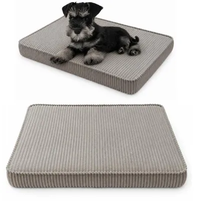 Produktbild von Hundebett Hundekissen Hundematte Cord 45X65X8 Cm Hellbraun
