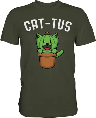 Produktbild von Kaktus Katze T-Shirt – Urban Khaki / M