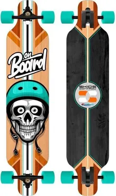 Obrázok produktu pre Longboard STAMP, 41 x 9 palcov, protiskluzová doska,Polyuretánkolieska 60 x 45 mm, tvar Drop