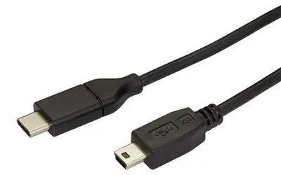 Obrázok produktu pre StarTech.com USB2CMB2M, 2 m, USB C, Mini-USB B, USB 2.0, 0,48 Gbit/s, Čierna