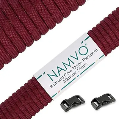 Produktbild von Paracord - 100 Fuß Nylon Fallschirmseil mit 9 inneren Strängen - 550 lbs Zugfestigkeit