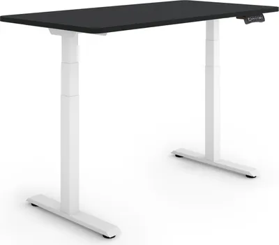 Produktbild von ESMART Germany EZX-132WB 120x60cm Schwarz Ergonomischer Steh-Sitz-Schreibtisch Stufenlos elektrisch höhenverstellbar 60,5-125,5 cm 3 x Memory Aktivitätserinnerung Schnelle Montage
