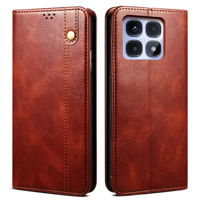 Produktbild von Hülle für Xiaomi Redmi K70 Ultra Leder Brieftasche Schutzhülle mit Standfunktion Rot