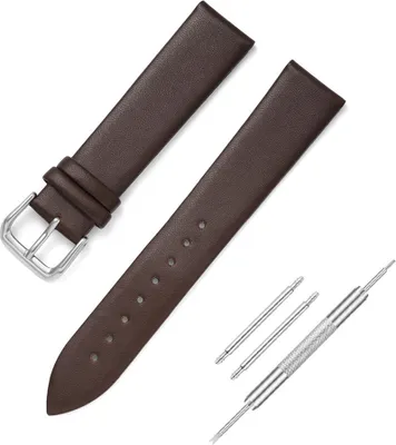 Produktbild von Uhrenarmband Ersatzarmband Vintage Leder Uhrenarmband aus Leder 18mm Braun
