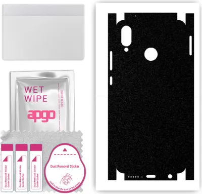 Produktbild von apgo Rückseite + Seiten Schutzfolie, Skin, kompatibel mit Huawei P20 lite, Hinten Displayschutzfolie aus Vinylfolie, kratzfest, einfache Montage - Mattschwarz