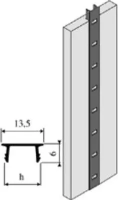 Image de Crémaillère aluminium à encastrer 1337 VACHETTE - Anodisé or - L.2 m - 0290247