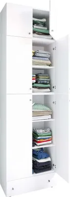 Produktbild von LonaXXL Kleiderschrank 6 Türen 1 Schublade weiß.
