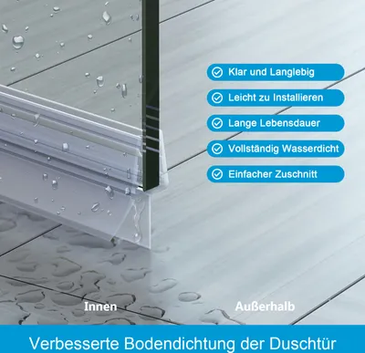 Image de Heilmetz joint de douche 100cm joint de remplacement porte de douche pour épaisseur de verre 7-8mm hydrofuge joint de porte de douche ou joint de cabine de douche TYPE3