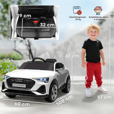 Produktbild von HOMCOM Kinderfahrzeug Elektroauto Elektro Kinderauto für kinder ab 3 Jahre Weiß
