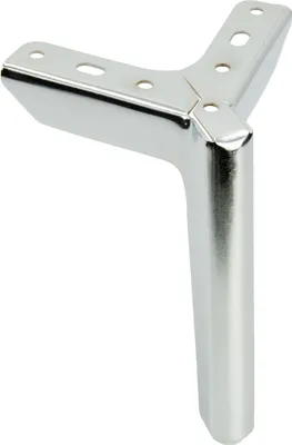 Zdjęcie produktu dla Metalowa noga meblowa w stylu loft, wysokość 15 cm, chromowana, elegancki design do wnętrz industrialnych, z podstawą odporną na zarysowania.