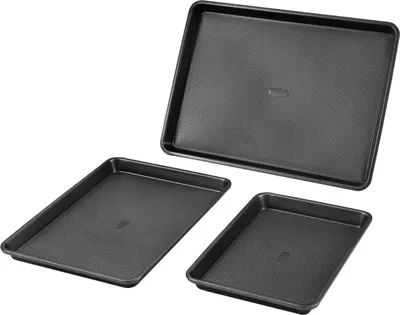 Produktbild von Baking Pan Set 3-Piece Nonstick Carbon Steel Set with Silicone Handles