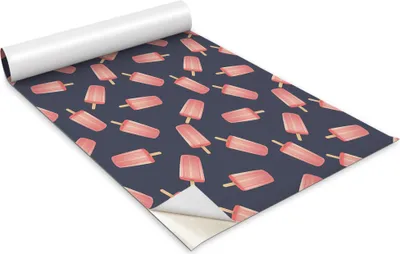 Zdjęcie produktu dla Folia samoprzylepna - Okleina meblowa - Dekoracyjna - Do mebli - Tapeta - Naklejka - Folia - Lody z kreskówek - 100 x 50 cm