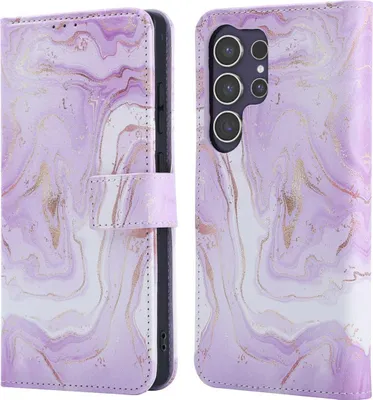 Zdjęcie produktu dla imoshion Design Bookcase dla Samsung Galaxy S25 Ultra - Purple Marble