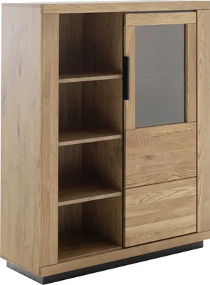 Produktbild von Highboard >GRENO< in natur geölt, Wildeiche teilmassiv - 112x142x40cm (BxHxT)