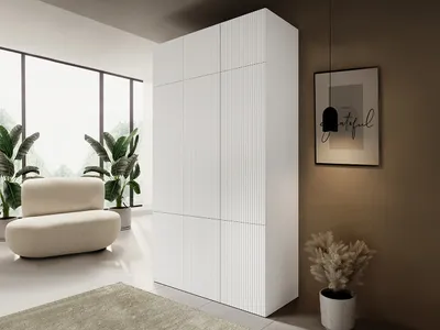 Obrázok produktu pre Šatníková skriňa 135 cm s nadstavbou CRATO - biela