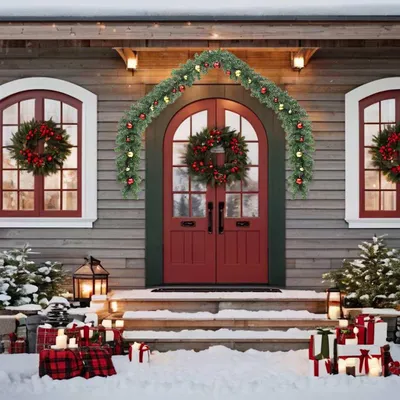 Produktbild von vidaXL Weihnachtsgirlande mit Kugeln und LED-Leuchten 5 m