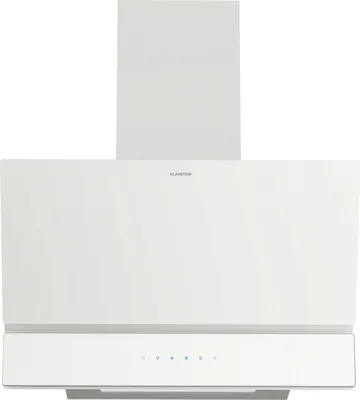A white kitchen hood against a white background.