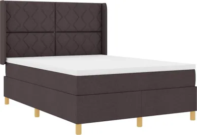 Produktbild von vidaXL Boxspringbett mit Matratze Dunkelbraun 140 x 200 cm Stoff