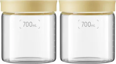 Obrázek produktu pro BUYDEEM 700 ml, jemně žlutá skleněná nádoba s víkem, model CS1014