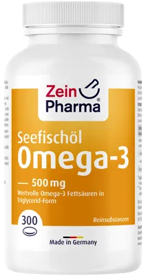 Produktbild von ZeinPharma Omega 3 Essence M 500 mg Softgel-Kapseln zur Unterstützung einer normalen Herz-Kreislauf-Funktion, 300 St. Kapseln