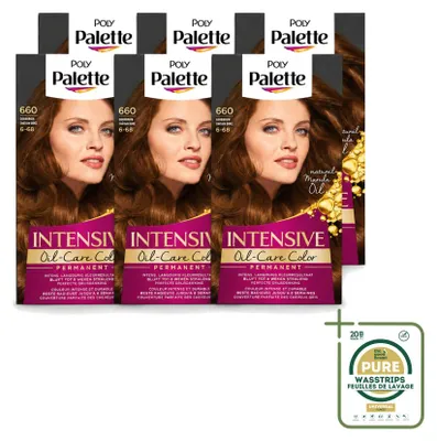 Immagine prodotto di 6 confezioni di tinta per capelli Poly Palette, colore biondo dorato 660, contenimento da 115 ml ciascuna, confezione da 6 pezzi