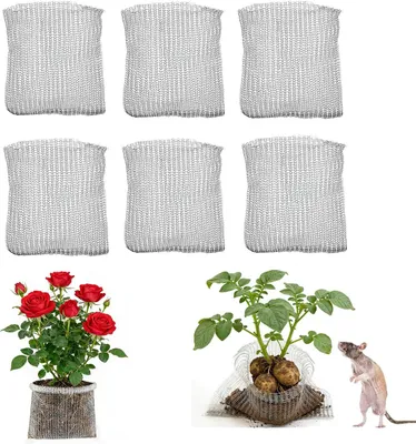 Produktbild von Wühlmausschutz Pflanzen - 6 Stück - 30 x 15 cm - Wurzelschutzkorb aus Edelstahl - Pflanzenschutz gegen Wühlmäuse - Für Blumen, Gemüse und Bäume