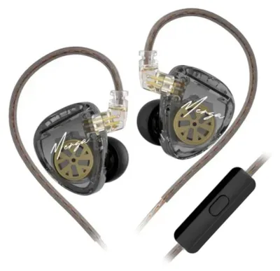 Productafbeelding van KZ Merga hoofdtelefoon met microfoon (met zilveren upgrade-kabel)