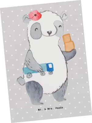 Produktbild von Mr. & Mrs. Panda Postkarte Speditionskauffrau Herz - Grau Pastell - Geschenk, Postkarten, Grußkarte, bildkarte, Ansichtskarten, Fotokarte