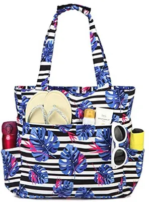Productafbeelding van Waterdichte Strandtas voor Dames - Opvouwbare Zomertas met Grote Rits voor Strand, Zwembad en Reizen