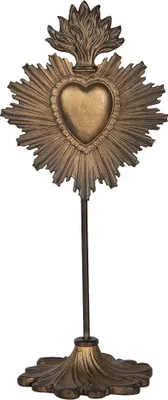 Immagine prodotto di Figura decorativa Clayre & Eef 10x8x23 cm Sacro Cuore in plastica dorata