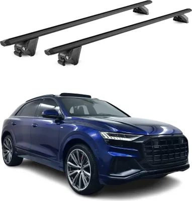 Produktbild von Dachträger Grundtäger für Audi Q8 2018-2025 100kg Aluminium Schwarz 2 tlg ABE