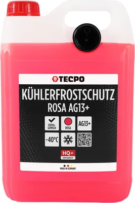 Produktbild von TECPO Kühlerfrostschutz G13+ bis -40° | 5 Liter | Kühlflüssigkeit Auto | G12 Kühlmittel Auto | Gebrauchsfertig
