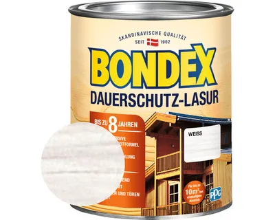 Produktbild von BONDEX Dauerschutz-Lasur weiß 750 ml